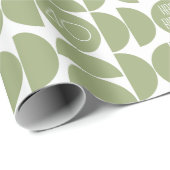 Mid-Century Moderne Verjaardag Retro 40e Groen Cadeaupapier (Rol Hoek)