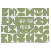 Mid-Century Moderne Verjaardag Retro 40e Groen Groot Cadeauzakje (Voorkant)