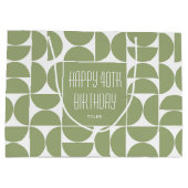 Mid-Century Moderne Verjaardag Retro 40e Groen Groot Cadeauzakje (Achterkant)