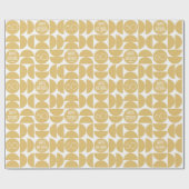 Mid-Century Moderne Verjaardag Retro 60e Geel Cadeaupapier (Vlak)