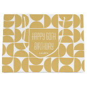 Mid-Century Moderne Verjaardag Retro 60e Geel Groot Cadeauzakje (Voorkant)