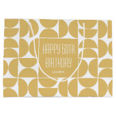 Mid-Century Moderne Verjaardag Retro 60e Geel Groot Cadeauzakje (Achterkant)