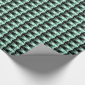 Mid-Century Moderne vis, aqua en zwart Cadeaupapier (Hoek)