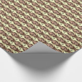 Mid-Century Moderne vis, bruin en geel Cadeaupapier (Hoek)