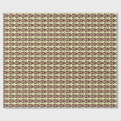 Mid-Century Moderne vis, bruin en geel Cadeaupapier (Vlak)