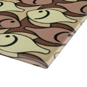 Mid-Century Moderne vis, bruin en geel Snijplank (Hoek)