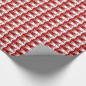 Mid-Century Moderne vis, donkerrood en wit Cadeaupapier (Hoek)