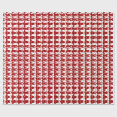 Mid-Century Moderne vis, donkerrood en wit Cadeaupapier (Vlak)