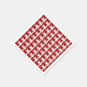 Mid-Century Moderne vis, donkerrood en wit Servetten (Hoek)