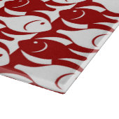 Mid-Century Moderne vis, donkerrood en wit Snijplank (Hoek)