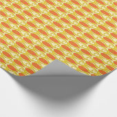 Mid-Century Moderne vis, geel en oranje Cadeaupapier (Hoek)