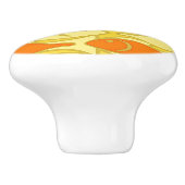 Mid-Century Moderne vis, geel en oranje Keramische Knop (Zijkant)