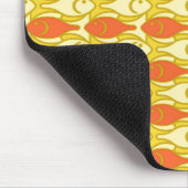 Mid-Century Moderne vis, geel en oranje Muismat (Hoek)