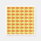 Mid-Century Moderne vis, geel en oranje Servetten (Voorkant)