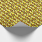 Mid-Century Moderne vis, goud en bruin Cadeaupapier (Hoek)