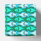 Mid-Century Moderne vis, jade groen en aqua Bedankdoosjes (Bovenkant)