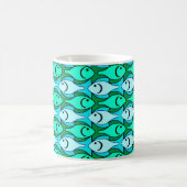 Mid-Century Moderne vis, jade groen en aqua Koffiemok (Center)