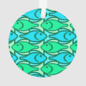 Mid-Century Moderne vis, jade groen Ornament (achterkant)