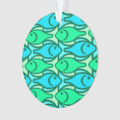 Mid-Century Moderne vis, jade groen Ornament (voorkant)