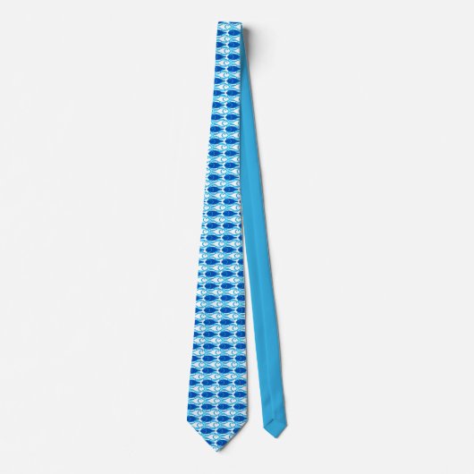 Mid-Century Moderne vis, kobaltblauw Stropdas (Voorkant)