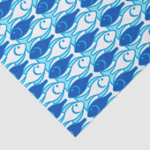 Mid-Century Moderne vis, kobaltblauw Weefselpapier Tissuepapier (Detail)