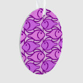 Mid-Century Moderne vis, orchidee en violet Ornament (voorkant)
