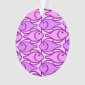 Mid-Century Moderne vis, orchidee en violet Ornament (voorkant)