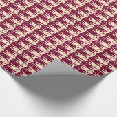 Mid-Century Moderne vis, perziken en maroon Cadeaupapier (Hoek)