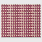 Mid-Century Moderne vis, perziken en maroon Cadeaupapier (Vlak)