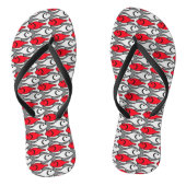 Mid-Century Moderne vis, rood en grijs/grijs Teenslippers (Voetbed)