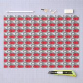 Mid-Century Moderne vis, rood en grijs/grijs Tissuepapier (Craft)