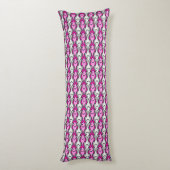 Mid-Century Moderne vis, roze en grijs Lichaamskussen (Achterkant (Verticaal))