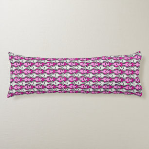 Mid-Century Moderne vis, roze en grijs Lichaamskussen
