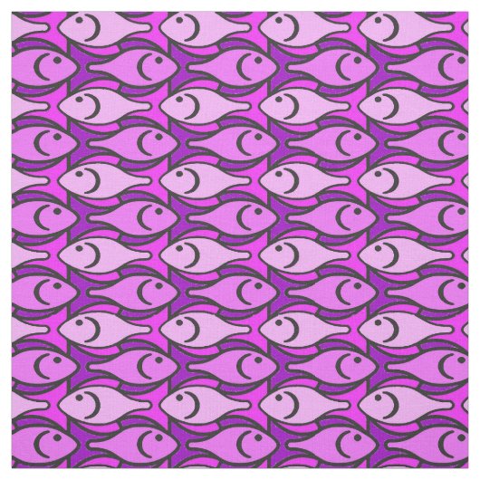 Mid-Century Moderne vis, roze en violet Stof (Swatch)