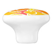 Mid-Century Moderne vis, tangerine oranje Keramische Knop (Zijkant)