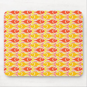 Mid-Century Moderne vis, tangerine oranje Muismat