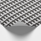 Mid-Century Moderne vis, zwart-wit Cadeaupapier (Hoek)