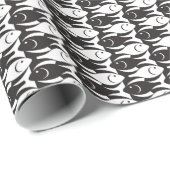Mid-Century Moderne vis, zwart-wit Cadeaupapier (Rol Hoek)