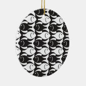 Mid-Century Moderne vis, zwart-wit Keramisch Ornament (Rechts)