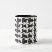 Mid-Century Moderne vis, zwart-wit Mok (Midden)