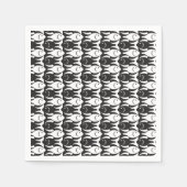 Mid-Century Moderne vis, zwart-wit Servetten (Voorkant)