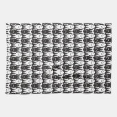 Mid-Century Moderne vis, zwart-wit Theedoek (Horizontaal)