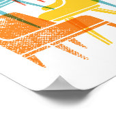 Mid-Century Moderne Voorzitters in heldere  kleure Poster (Hoek)