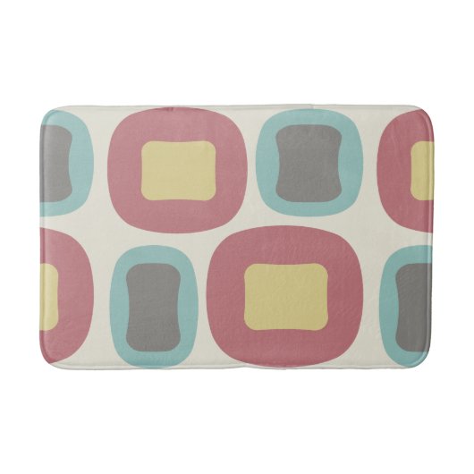 Mid Century Moderne Vormen Meerkleurig Badmat (Voorkant)