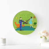 Mid Century Moderne Wand Klok Muur (Huis)