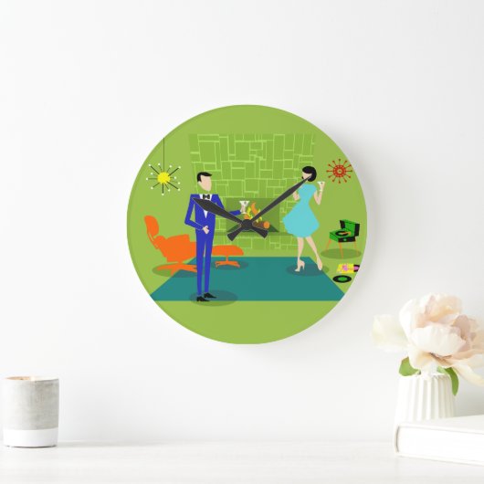 Mid Century Moderne Wand Klok Muur (Huis)