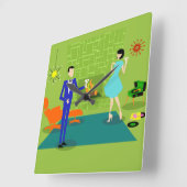 Mid Century Moderne Wandklok (Hoek)