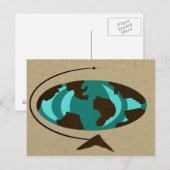 Mid Century Moderne Wereldbol Art Briefkaart (Voorkant / Achterkant)