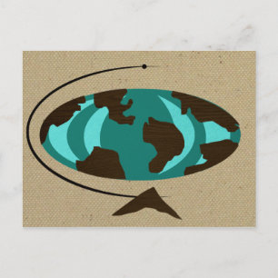 Mid Century Moderne Wereldbol Art Briefkaart