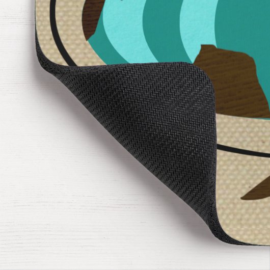 Mid Century Moderne Wereldbol Art Mousepad Muismat (Hoek)